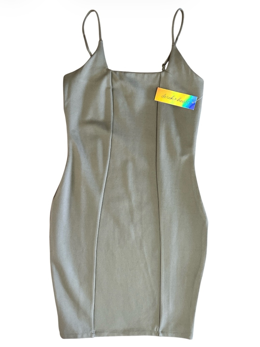 NWT Derek Heart Sage Green Slip Mini Dress - Princess Seams - Size S